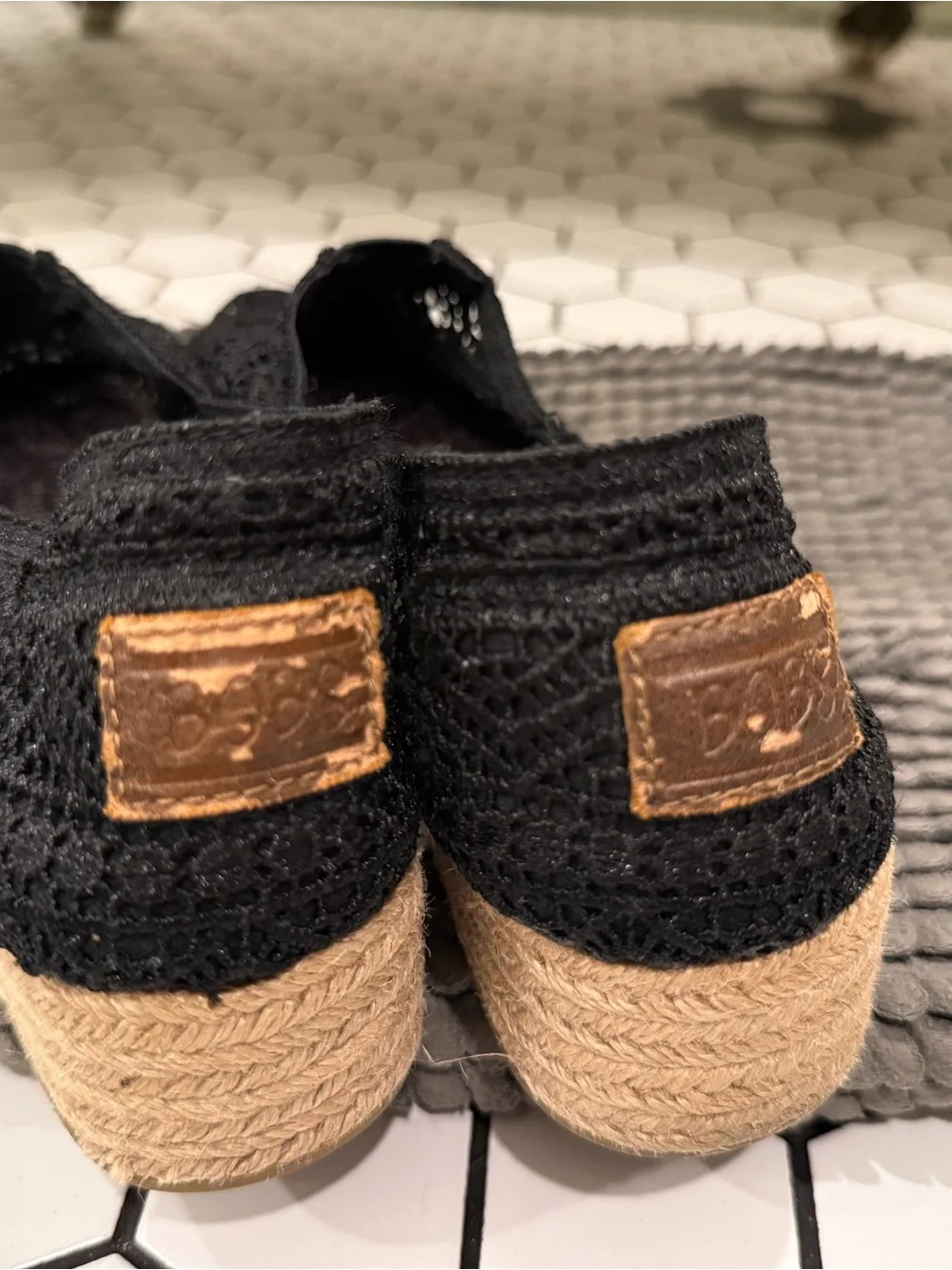 BOBS from Skechers Black Crochet Espadrilles